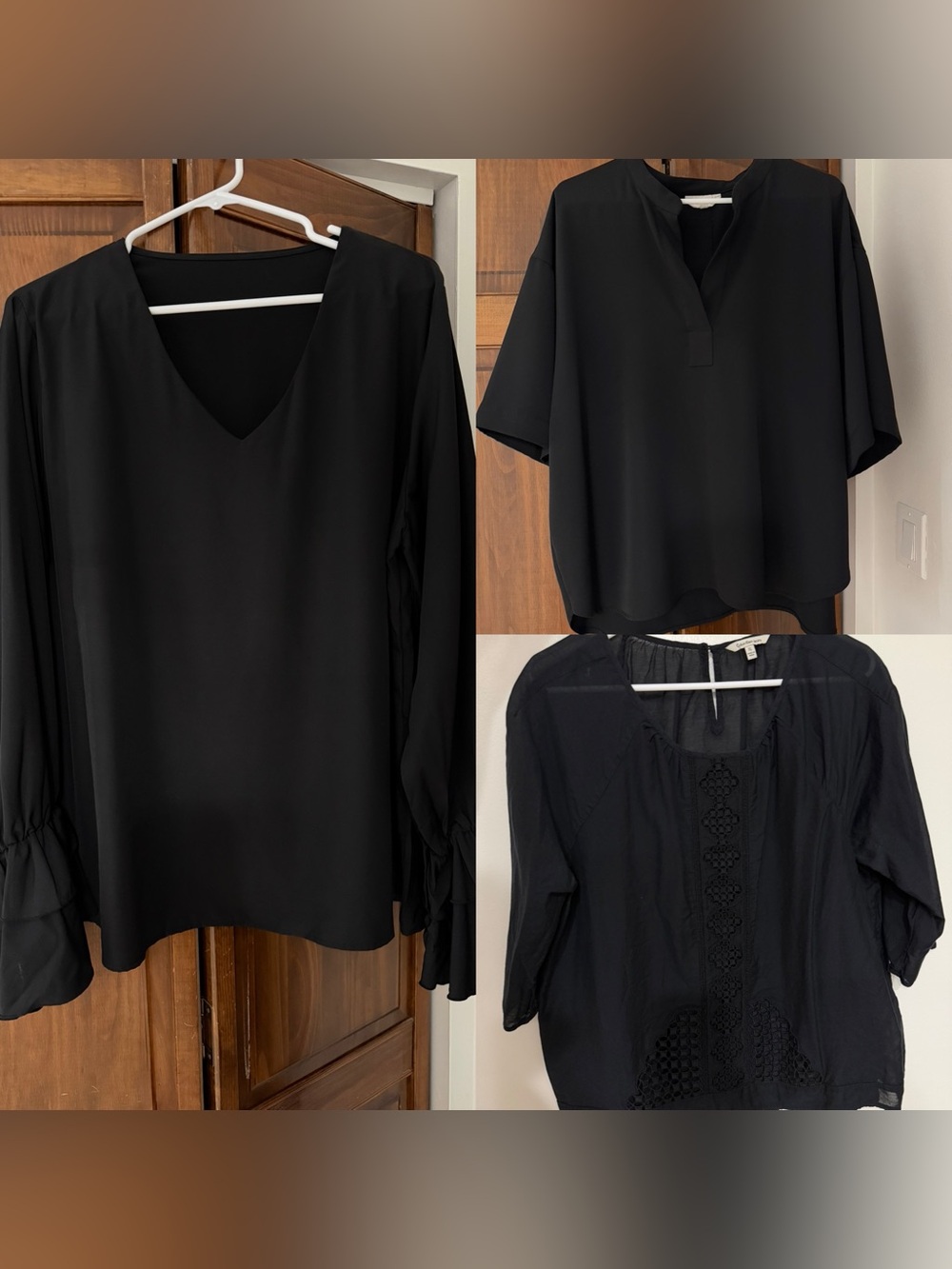 Bundle of 3- Black Women’s Blouse - Versatile Everyday Top Size XL